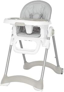 Dream On Me Solid Times High Chair for Babies and Toddlers in Grey, Multiple Recline and Height Positions, Lightweight Portable Baby High Chair, 5 Point Safety Harness, Easy to Clean Surface