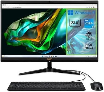 Acer Aspire C24-1800 Computer Fisso All in One, Pc Desktop, Processore Intel Core i5-12450H, Ram 8 GB DDR4, 512 GB SSD, Display 23.8" IPS FHD LED LCD, Intel UHD, Wifi, Webcam, Windows 11 Home