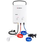 Camplux 5L 1.32 GPM Outdoor Portable Propane Gas Tankless Water Heater with 1.2 GPM Water Pump