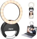 Selfie Ring Light, Rechargeable Portable Clip-on Selfie Fill Light with 36 LED for iPhone/Android Smart Phone Photography, Camera Video, Girl Makes up (Black)