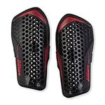 Mitre Unisex-Adult Aircell Carbon Slip Shin Guards, Black/Red, M