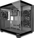 MUSETEX ATX PC Case, 3 x 120mm Fans Pre-Installed, 360MM RAD Support, 270° Full View Tempered Glass Gaming PC Case with Type-C, Mid Tower ATX Computer Case, Black, Y6