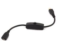 LoveRPi MicroUSB Power Extension Cable with Click Button Power Switch for Raspberry Pi (Female to Male)