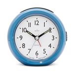 Acctim Grace Non-Ticking Sweep Analogue Bedroom Alarm Clock French Blue