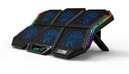 Cosmic Byte Meteoroid RGB Laptop Cooling Pad with 6 Fan upto 17 inch laptops (Black/Blue)