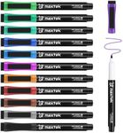maxtek Dry Erase Markers Ultra Fine Tip, Magnetic Markers with Eraser for Planning Whiteboard, Calendar Boards, 12 Colors, Low Odor