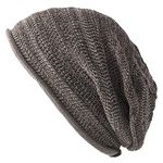 CHARM Mens Summer Sports Knit Beanie - Womens Slouchy Sweat Absorbing Hat Mix Brown