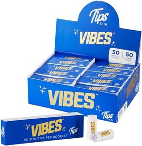 Vibes - Vibes Rolling Papers Tips - 250 Total Tips, Premium Quality, Enhanced Airflow, No-Mess, 50 Booklets Box