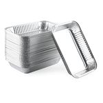 50 Pack 6415 Grease Drip Pan Liners for Weber Spirit Series, Q Series Grills,Genesis II LX 200 and 300 Series, Disposable Aluminum Foil BBQ Grease Trays, & for Baking Heating Storing Food 8.5" X 6"