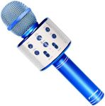 FINYIORE Microphone for Kids Child Microphones Wireless Bluetooth Karaoke Microphone Boys Girls Gift Birthday Thanksgiving Christmas (Blue)