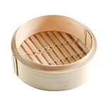 CAPACITEA Bamboo Ø20cm (8") Food Steamer Basket for Dim Sum, Vegetable, and Bao Buns