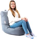 Bean Bag Chair Seat Indoor Or Outdoor Garden Beanbag Kids Gaming Recliner Cushion With Filling Included (Grey)