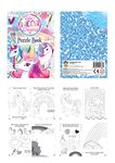 HENBRANDT MINI Unicorn Fun Children's Kids Activity Colouring Puzzle Book, 12 Count (Pack of 1)