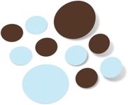 Set of 30 - Circles Polka Dots Vinyl Wall Graphic Decals Stickers (Baby Blue/Chocolate Brown)