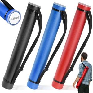 Eorbow 3 Packs Extendable Poster Tube, 25" to 42.5" Waterproof Blueprint Holder with Strap, Portable Telescoping Carrying Case with Lid for Maps, Art and Drawings, Round Storage Container for Document