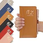 Address Book A-Z Tan Index Hard Back Cover Slim Address & Pen Telephone Alphabetical Tabs (Tan)