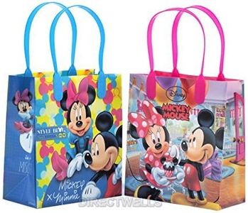 Disney Mickey and Minnie Mouse Reusable Premium Party Favor Goodie Small Gift Bags 12 (12 Bags)