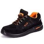 Black Hammer Mens Safety Boots Steel Toe Cap Work Shoes Ankle Trainers Hiker Protective Mid Sole S1P SRC 9952 (13 UK) Black