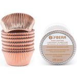 Gifbera Rose Gold Foil Cupcake Liners Standard Baking Cups Muffin Wrappers for Wedding Birthday, 200-Count