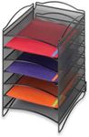 Safco Products Onyx Mesh Steel Literature Organizer, 6 Compartments, Black | Increase Efficiency & Convenience in Home, Office & Classrooms|Desktop or Tabletop