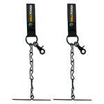 MELOTOUGH Tape Thong for Tool Belt Waist Electricians Tape Holder Chain with Keyring and Trigger snap Hook Balck Color 2 Pack