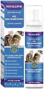 WEALLIN Anal Gland Spray for Dogs Cats - Fast Anal Gland Relief Stops Scooting & Itching Odor Elimination Anti Itch Dog Spray Pain Relieving Safe for All Animals - 4.06 FL OZ