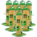 Skybeings Plastic Large Bird Feeder | 6 Feed Nozzles | 30cm Height | 900gram Bird Food Capacity | Hanging Bird Feeder for Balcony | Bird Food Feeder | Garden Outdoor Hanging Bird Feeder | 8 psc Green