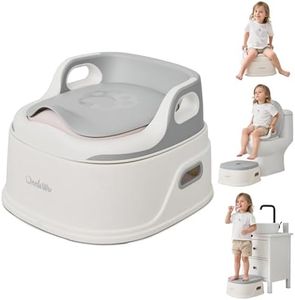 UNCLE WU 3-in-1 Toddler Potty Training Toilet - Chair, Seat & Step Stool with Splash Guard, Quick One-Click Assembly, Easy to Clean - Versatile Potty Trainer for Boys & Girls