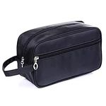 Toiletry Bag for Men, FITDON Portable Travel Wash Bag, Waterproof Shaving Bag Gym Shower Bathroom Bag Dopp Kit Make Up Bag, Black