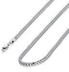 FIBO STEEL 3 mm Silver Curb Chain Necklace for Men