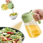 horlon Kitchen Cooking Olive Oil Spray Bottle, 2-in-1 Oil Dispenser pour oil and Spritzer, 16.5 oz/470 ml Glass Oil Sprayer Food-grade Oil Mister, Air Fryer, Salad, Baking, Roasting、BBQ