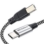 MOSWAG 32.8FT/10M USB C to USB B Midi Cable Type C to Midi Cable Printer Scanner Cord with Metal Connector Compatible with AiO,HP,Canon,Samsung Printers,Brother,MacBook Pro,Dell and More