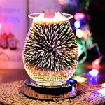 Blingbin Wax Warmer 3D Glass Electric Candle Melter Fragrance Warmer Wax Burner for Home Office Living Room Bedroom Gifts & Decor (3D Fireworks)