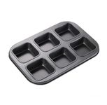 SHOAIB Brownie Tray 6cavity Square Shape Baking Tray for Muffins Cupcakes and Brownie Baking Tray Brownie Cake pan Mini loaf pan