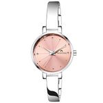 SWISSTONE Analog Stainless Steel Silver Plated Women's Watch (Pink Dial Silver Colored Strap)