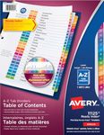 Avery Ready Index A-Z Tab Binder Dividers, Customizable Table of Contents, Multicolour Tabs, 1 Set (11125)