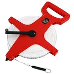 neilsen CT1753 100 m 330 ft Fibreglass Open Reel Surveyor's Tape Measure - Red