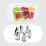 Champriti kulfi Tutty Fruity ice Cream Mould ice Candy Kulfi Maker Popsicle Mould and Set of 6 Aluminium kulfi Mould Each 80 ml Silver