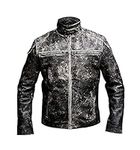 Men biker retro leather jacket- Mot