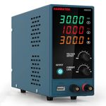 DC Power Supply Variable, Adjustable Bench Power Supply with 4-Digit LED Display, 0-30 V/0-10 A, Display Power, Lock Function(Button), Protective Function, One Key Switch Control