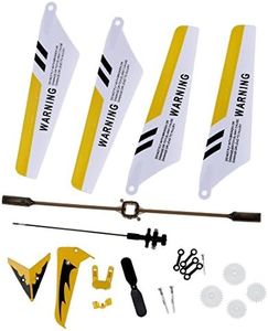 Xiton Parti di Ricambio Set Completo per l'elicottero di Syma S107 / S107G RC, Lame Principali, Decorazioni di Coda, Lama Coda, Balance Bar, Connetti Buckle, Inner Shaft. Set Giallo