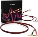 VVFLED 2 Pack 14 AWG Speaker Wire with Banana Plugs, 2x 3m HiFi OFC Speaker Cable with Gold-Plated Right Angle Banana Plugs to Banana Plugs Audio Cable Speaker Cord for Audiophile (3m / 9.8FT)