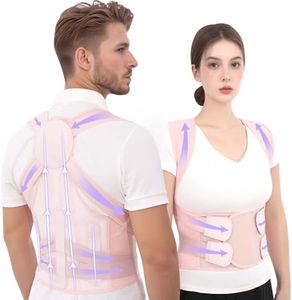 Ycctvar Back Brace Posture Corrector for Women and Men Upgraded Dynamic Traction Correction System Adjustable Shoulder Support Straightener Helps Reduce Upper Lower Back Pain Suitable for Hump Scoliosis Pink Small