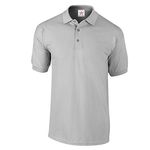 Medium Heather Grey Quality Polo Shirts with Front Placket and Button Ideal for Work wear or Casual wear