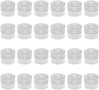 eMagTech 24PCS Tyre Valve Stem Caps Metal Car Tire Valve Lever Covers Tyre Dust Caps for Most Car Truck Motorbike Bicycle Scooter 8mm Inner Diameter Silver