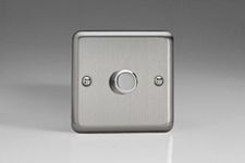Varilight 1-Gang 2-Way Push-On/Off Rotary LED Dimmer Light Switch in Matt Chrome