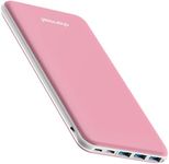 26800mAh Power Bank USB C Battery Pack Portable Charger USB C Slim Type C Battery Bank with 3 Inputs & 4 iSmart Outputs compatible with Smartphones Tablets and More (Pink)