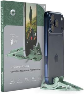 GEOMETRICAL Pocket Tripod PROv2 Universal Kit – Slim Fit Tripod for iPhone & Android, Adjustable Angles – Card-Size, Ultra-Compact Phone Tripod Stand for Photo & Video Creation – Sage Green