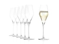 Stölzle Lausitz Champagne Glasses Quatrophil 292 ml, set of 6, on a par with mouth blown, premium quality, dishwasher proof