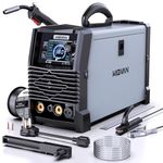 MIGVAN 180A MIG Welder Machine, 220V Gas/Gasless Flux Core/Lift TIG/Stick/Spool Gun 5-in-1 Synergic Welding with 2T/4T, Portable Welders for Beginner, DIYers & Professionals